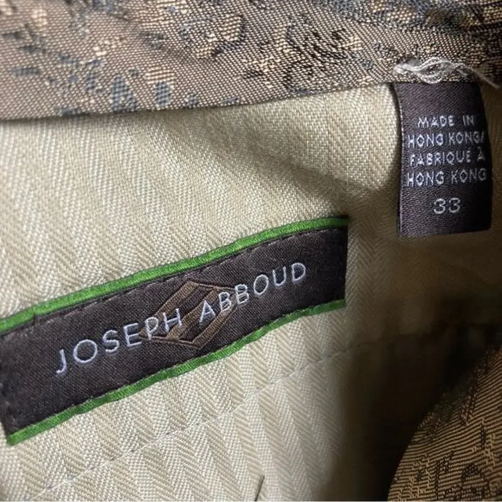 Joseph Abboud linen pants men's 33 light denim‎ blue luxury slim pleated EUC